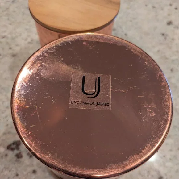 Uncommon James Hammered Copper Containers with Wooden Lids - Picture 4 of 5